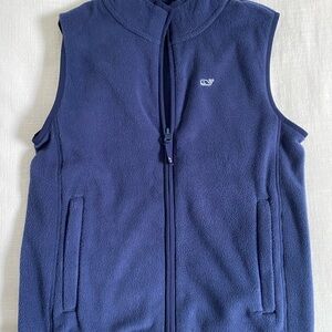 Vineyard Vines Boys Harbor Fleece Vest in Nautical Navy Size M